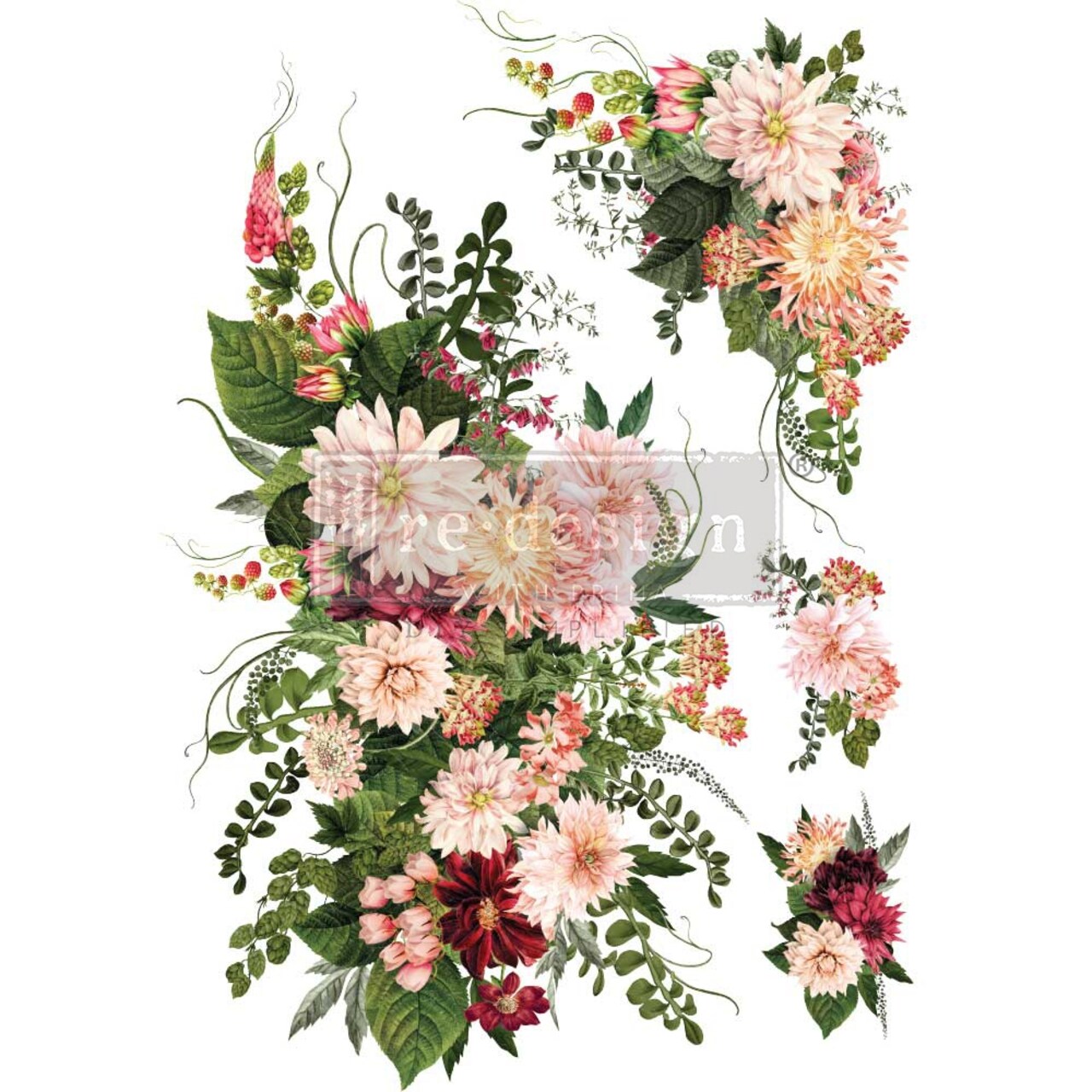 Prima Marketing Re-Design Decor Transfers 24"X35"-Dahlia Forever